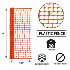 Garden Zone Orange Plastic Barrier Fence -Fencing sale 7397347 new 3