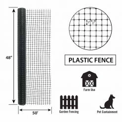 Garden Zone Heavy Duty Netting Black 48 In. X 50 Ft. 7 Garden Zone Heavy Duty Netting Black 48 In. X 50 Ft. -Fencing sale 7397353 new 3