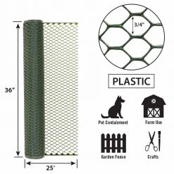 Garden Zone 3/4 In. Green Plastic Poultry Fence -Fencing sale 7397356 new 3