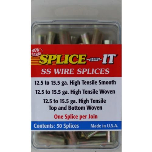 img10504074.jpg New Farm Splice-It 12.5 Ga. - 15.5 Ga. Fence Wire Splices 50 Ct. -Fencing sale img10504074